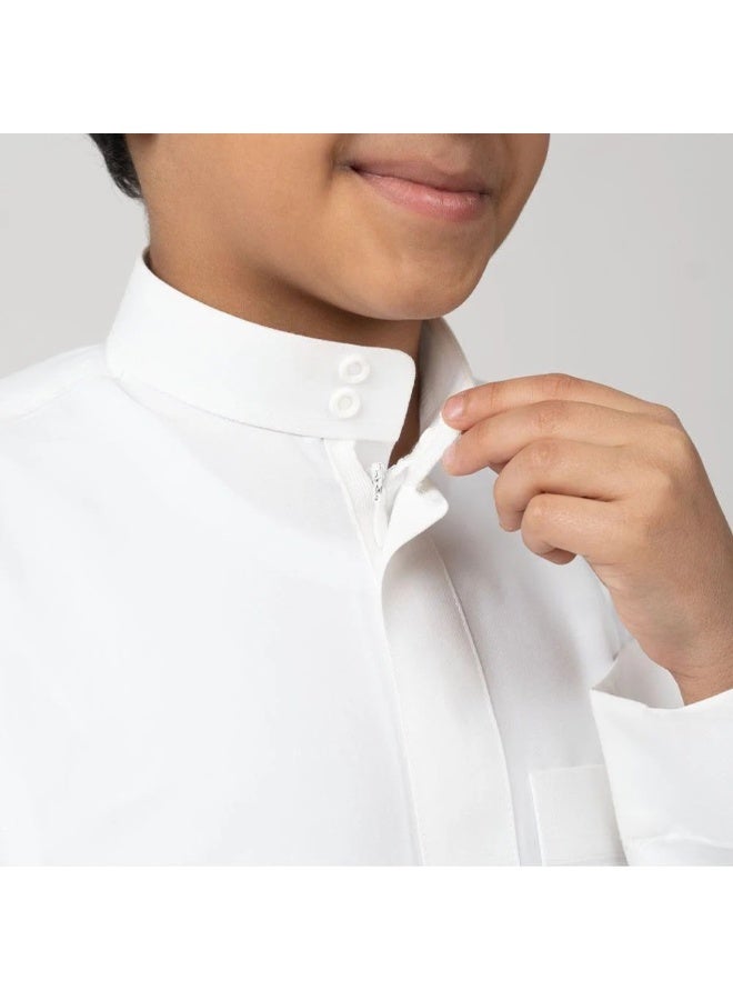 AlAseel Al-Aseel Boys' Thobe: Sahab (Plain) - Image 3